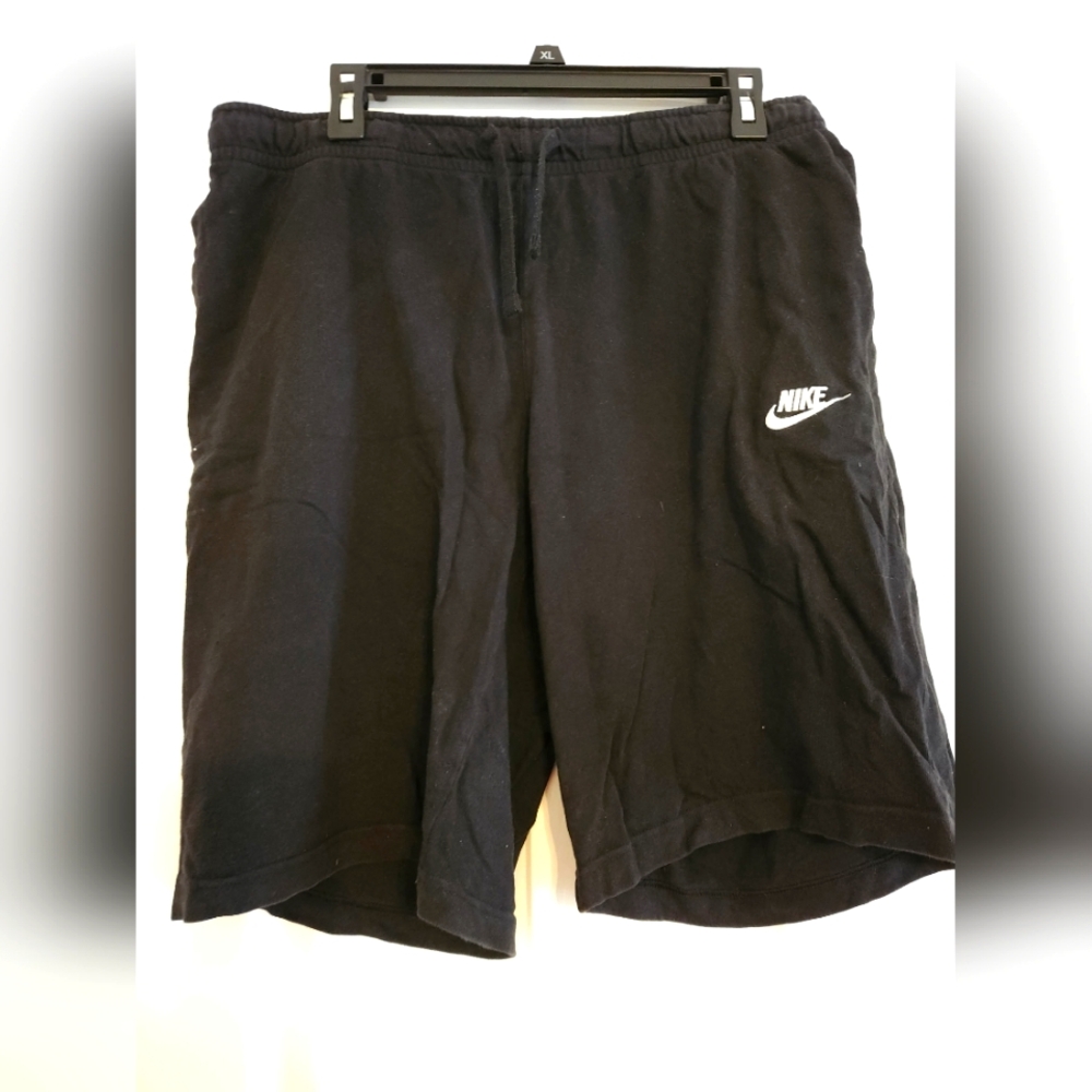 Nike Club Black Athletic Shorts with Elastic Waistband